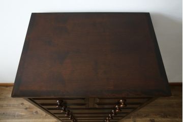 中古　北海道民芸家具　HM535 小物タンス　小物収納におすすめ!! 和と洋どちらにも馴染むデザインが魅力のチェスト(整理箪笥、収納箪笥、引き出し)(定価約26万円)(R-073785)