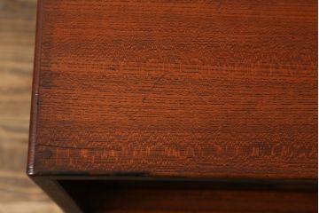 和製アンティーク　最高級上手物!!　特注品!!　前面欅(ケヤキ)材玉杢　黒柿くじゃく杢　側面・天板欅(ケヤキ)材　内部桐材　シックな佇まいが目を惹く凝った作り込みの時代箪笥ローボード(テレビ台、テレビボード、収納箪笥、和タンス、引き出し、戸棚、収納棚)(R-073787)
