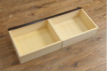 中古　北海道民芸家具　HM105　モダンな高山デザインが魅力の飾り棚(茶棚、茶タンス、収納棚、戸棚)(定価約23万円)(R-073798)