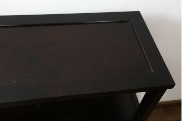 中古　北海道民芸家具　HM105　モダンな高山デザインが魅力の飾り棚(茶棚、茶タンス、収納棚、戸棚)(定価約23万円)(R-073798)