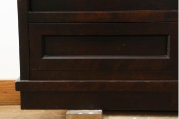中古　北海道民芸家具　HM105　モダンな高山デザインが魅力の飾り棚(茶棚、茶タンス、収納棚、戸棚)(定価約23万円)(R-073798)