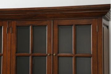 アメリカビンテージ　特大!!　横幅2580ミリ　堂々とした佇まいで存在感抜群!! 格子扉の3段重ねキャビネット(戸棚、収納棚、飾り棚、食器棚、カップボード、ヴィンテージ)(R-073801)