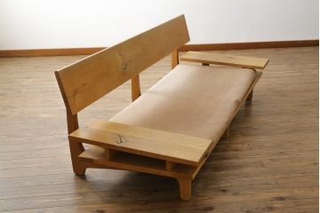 中古　飛騨産業　キツツキ　森のことば　両肘付きソファ3P(SN105SO)　木のぬくもりを感じる3人掛けソファ(三人掛け、トリプルソファ、アームソファ)(R-073802)