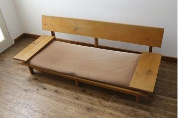 中古　飛騨産業　キツツキ　森のことば　両肘付きソファ3P(SN105SO)　木のぬくもりを感じる3人掛けソファ(三人掛け、トリプルソファ、アームソファ)(R-073802)