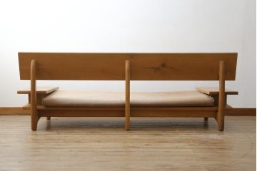 中古　飛騨産業　キツツキ　森のことば　両肘付きソファ3P(SN105SO)　木のぬくもりを感じる3人掛けソファ(三人掛け、トリプルソファ、アームソファ)(R-073802)