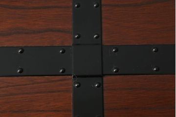 中古　美品　国産　2way　小引き出しとしても使える重厚金具びっしりのアンティーク調船箪笥(帳箱、銭箱、舟箪笥、小箪笥、小引き出し、小物収納)(R-073804)