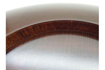 重要無形文化財　人間国宝　川北良造　楓造　金線象嵌　落ち着いた色合いが上品な雰囲気を高める茶托5枚セット(木製皿、茶道具、共箱付き)(R-073812)