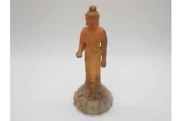 土楽七世　福森雅武造　究竟涅槃　野焼き　陶仏　素朴で温かみのある観音菩薩立像(土楽窯 七代目陶工、観音像、仏像、置物、オブジェ、共箱付き)(R-073814)