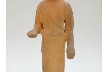 土楽七世　福森雅武造　究竟涅槃　野焼き　陶仏　素朴で温かみのある観音菩薩立像(土楽窯 七代目陶工、観音像、仏像、置物、オブジェ、共箱付き)(R-073814)