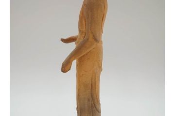 土楽七世　福森雅武造　究竟涅槃　野焼き　陶仏　素朴で温かみのある観音菩薩立像(土楽窯 七代目陶工、観音像、仏像、置物、オブジェ、共箱付き)(R-073814)