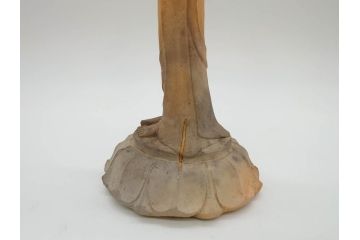 土楽七世　福森雅武造　究竟涅槃　野焼き　陶仏　素朴で温かみのある観音菩薩立像(土楽窯 七代目陶工、観音像、仏像、置物、オブジェ、共箱付き)(R-073814)