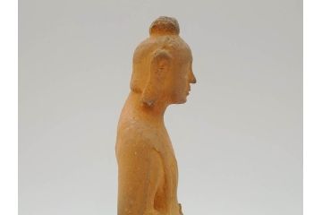 土楽七世　福森雅武造　究竟涅槃　野焼き　陶仏　素朴で温かみのある観音菩薩立像(土楽窯 七代目陶工、観音像、仏像、置物、オブジェ、共箱付き)(R-073814)