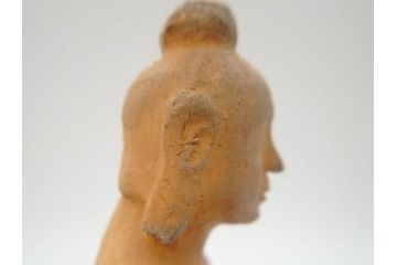 土楽七世　福森雅武造　究竟涅槃　野焼き　陶仏　素朴で温かみのある観音菩薩立像(土楽窯 七代目陶工、観音像、仏像、置物、オブジェ、共箱付き)(R-073814)
