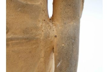 土楽七世　福森雅武造　究竟涅槃　野焼き　陶仏　素朴で温かみのある観音菩薩立像(土楽窯 七代目陶工、観音像、仏像、置物、オブジェ、共箱付き)(R-073814)