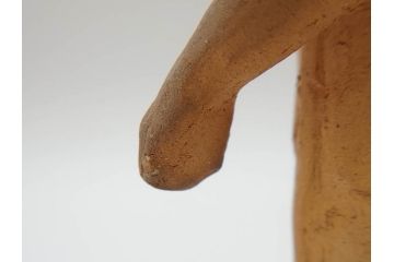 土楽七世　福森雅武造　究竟涅槃　野焼き　陶仏　素朴で温かみのある観音菩薩立像(土楽窯 七代目陶工、観音像、仏像、置物、オブジェ、共箱付き)(R-073814)