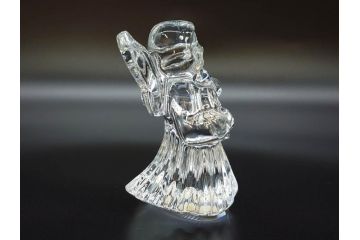 フランス　Baccarat　バカラ　天使　楽器を演奏する姿が愛らしいオブジェ2体セット(エンジェル、フルレッドクリスタルガラス、置物)(R-073815)