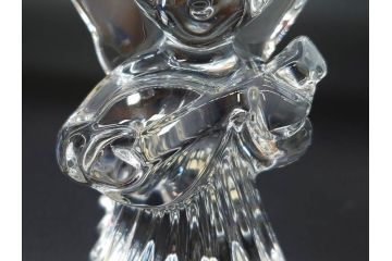 フランス　Baccarat　バカラ　天使　楽器を演奏する姿が愛らしいオブジェ2体セット(エンジェル、フルレッドクリスタルガラス、置物)(R-073815)