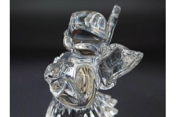 フランス　Baccarat　バカラ　天使　楽器を演奏する姿が愛らしいオブジェ2体セット(エンジェル、フルレッドクリスタルガラス、置物)(R-073815)