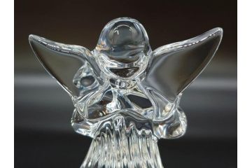 フランス　Baccarat　バカラ　天使　楽器を演奏する姿が愛らしいオブジェ2体セット(エンジェル、フルレッドクリスタルガラス、置物)(R-073815)