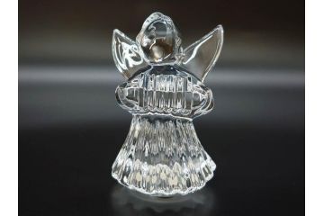 フランス　Baccarat　バカラ　天使　楽器を演奏する姿が愛らしいオブジェ2体セット(エンジェル、フルレッドクリスタルガラス、置物)(R-073815)