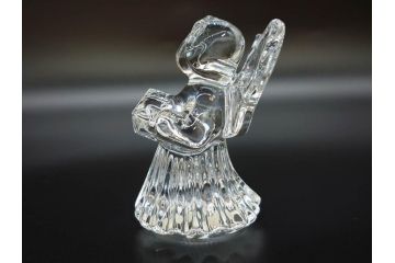 フランス　Baccarat　バカラ　天使　楽器を演奏する姿が愛らしいオブジェ2体セット(エンジェル、フルレッドクリスタルガラス、置物)(R-073815)