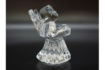 フランス　Baccarat　バカラ　天使　楽器を演奏する姿が愛らしいオブジェ2体セット(エンジェル、フルレッドクリスタルガラス、置物)(R-073815)
