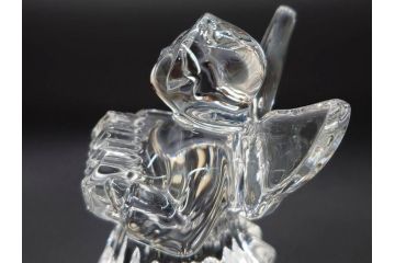 フランス　Baccarat　バカラ　天使　楽器を演奏する姿が愛らしいオブジェ2体セット(エンジェル、フルレッドクリスタルガラス、置物)(R-073815)