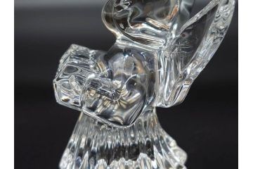 フランス　Baccarat　バカラ　天使　楽器を演奏する姿が愛らしいオブジェ2体セット(エンジェル、フルレッドクリスタルガラス、置物)(R-073815)