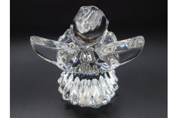 フランス　Baccarat　バカラ　天使　楽器を演奏する姿が愛らしいオブジェ2体セット(エンジェル、フルレッドクリスタルガラス、置物)(R-073815)