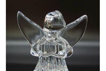 フランス　Baccarat　バカラ　天使　楽器を演奏する姿が愛らしいオブジェ2体セット(エンジェル、フルレッドクリスタルガラス、置物)(R-073815)