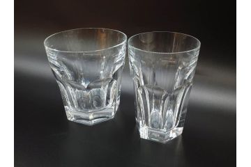 フランス　Baccarat　バカラ　アルクール　重厚なフォルムながらもエレガントな雰囲気漂うタンブラー2客セット(グラス、フルレッドクリスタルガラス)(R-073816)