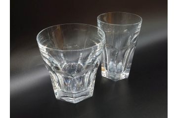 フランス　Baccarat　バカラ　アルクール　重厚なフォルムながらもエレガントな雰囲気漂うタンブラー2客セット(グラス、フルレッドクリスタルガラス)(R-073816)