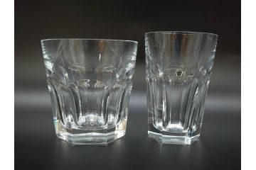 フランス　Baccarat　バカラ　アルクール　重厚なフォルムながらもエレガントな雰囲気漂うタンブラー2客セット(グラス、フルレッドクリスタルガラス)(R-073816)