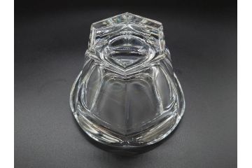 フランス　Baccarat　バカラ　ミズーリ　美しいフォルムがお洒落な雰囲気を醸し出すジャムポット2個セット(シュガー、マスタード、フルレッドクリスタルガラス、スプーン)(R-073817)