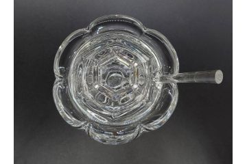 フランス　Baccarat　バカラ　ミズーリ　美しいフォルムがお洒落な雰囲気を醸し出すジャムポット2個セット(シュガー、マスタード、フルレッドクリスタルガラス、スプーン)(R-073817)