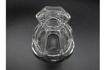 フランス　Baccarat　バカラ　ミズーリ　美しいフォルムがお洒落な雰囲気を醸し出すジャムポット2個セット(シュガー、マスタード、フルレッドクリスタルガラス、スプーン)(R-073817)
