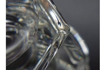 フランス　Baccarat　バカラ　ミズーリ　美しいフォルムがお洒落な雰囲気を醸し出すジャムポット2個セット(シュガー、マスタード、フルレッドクリスタルガラス、スプーン)(R-073817)