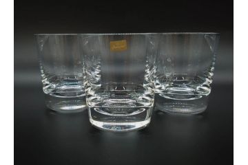 フランス　Baccarat　バカラ　上品な佇まいが魅力のロックグラス3客セット(フルレッドクリスタルガラス)(R-073826)