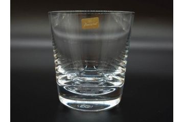 フランス　Baccarat　バカラ　上品な佇まいが魅力のロックグラス3客セット(フルレッドクリスタルガラス)(R-073826)