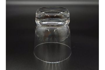 フランス　Baccarat　バカラ　上品な佇まいが魅力のロックグラス3客セット(フルレッドクリスタルガラス)(R-073826)