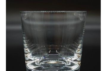 フランス　Baccarat　バカラ　上品な佇まいが魅力のロックグラス3客セット(フルレッドクリスタルガラス)(R-073827)