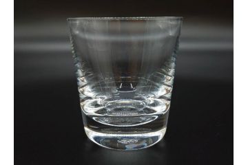 フランス　Baccarat　バカラ　上品な佇まいが魅力のロックグラス3客セット(フルレッドクリスタルガラス)(R-073827)