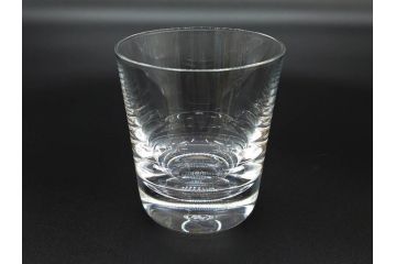 フランス　Baccarat　バカラ　上品な佇まいが魅力のロックグラス3客セット(フルレッドクリスタルガラス)(R-073827)