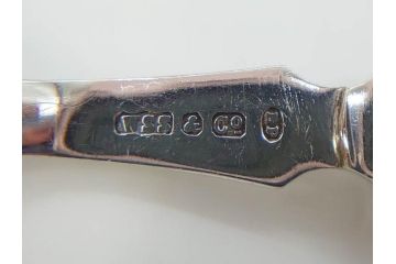 イギリスアンティーク　シルバープレート　繊細なデザインが上品な雰囲気を醸し出すフォーク&ナイフ各6本(12本セット、食器、カトラリー、箱付き、テーブルウェア)(R-073829)