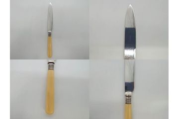 イギリスアンティーク　シルバープレート　繊細なデザインが上品な雰囲気を醸し出すフォーク&ナイフ各6本(12本セット、食器、カトラリー、箱付き、テーブルウェア)(R-073829)