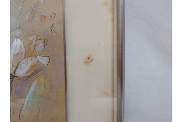 堂本印象　チューリップ咲く　吉田清泉堂　シール付　可憐なチューリップが目を惹く日本画(絵画、額装、箱付き)(R-073832)