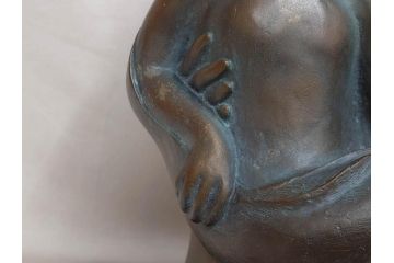 彫刻家　堤直美　ブロンズ　作品証明書付き　細部までこだわりが感じられる聖母子像(Naomi Tsutsumi、オブジェ、置物)(定価約90万円)(R-073836)