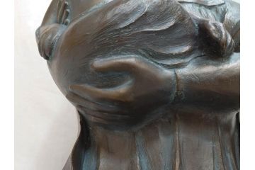 彫刻家　堤直美　ブロンズ　作品証明書付き　細部までこだわりが感じられる聖母子像(Naomi Tsutsumi、オブジェ、置物)(定価約90万円)(R-073836)