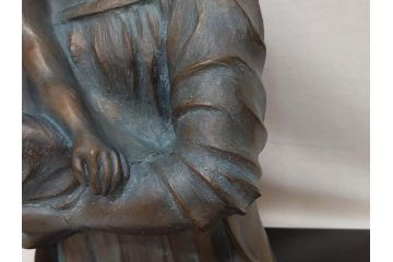 彫刻家　堤直美　ブロンズ　作品証明書付き　細部までこだわりが感じられる聖母子像(Naomi Tsutsumi、オブジェ、置物)(定価約90万円)(R-073836)