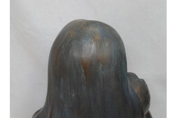 彫刻家　堤直美　ブロンズ　作品証明書付き　細部までこだわりが感じられる聖母子像(Naomi Tsutsumi、オブジェ、置物)(定価約90万円)(R-073836)